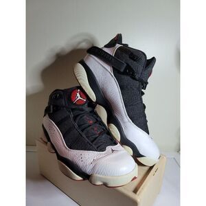 Jordan Men's 6 Rings Black Gym Red Size 7.5